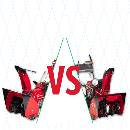 2x Honda sneeuwfrezen met vergelijkingsillustratie.